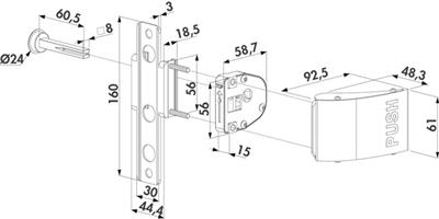 Push-Set 3006PUSH aus Aluminium