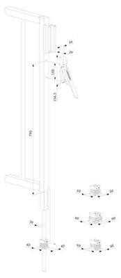 intergrierter Bolzen-Stangenriegel SUBY aus Aluminium