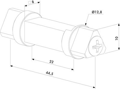 Dreikant-Drückerstift 3006T11, ersetzt Türdrücker