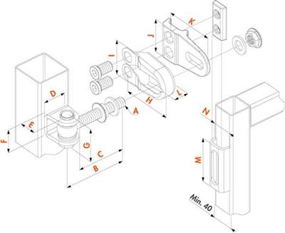 180°-Torband GBMU4DSHIELD, 4-fach verstellbar, M16