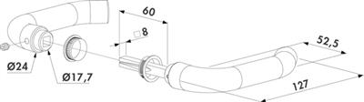 Drückerpaar 3006D aus Aluminium