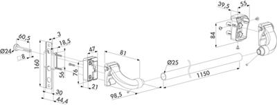 Stoßgriff PUSHBAR-H für Hybrid-Schlösser