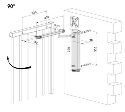 Türschließer VERTICLOSE-2-WALL, Öffnung bis 180°