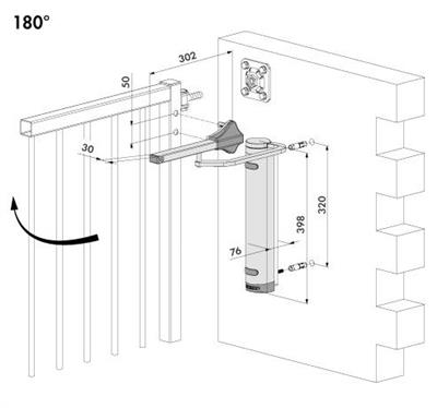 Türschließer VERTICLOSE-2-WALL, Öffnung bis 180°