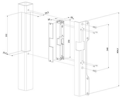 Einbau-E-Öffner INTRALEC (RUPTURA - stromlos geöffnet) für 40mm, m.A.