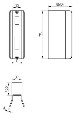 Schiebetorgegenkasten, Breite 30mm