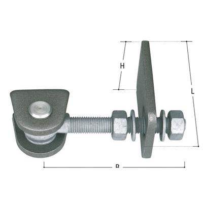 Torband aus Stahl, 180° verstellbar, M24 mit kurzer Lasche