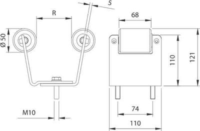 Auflageschuh, verzinkt, verstellbar - System 