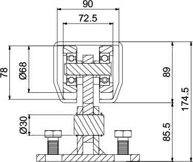 Rollenbock System, verzinkt, 8-rädrig, bis 2000kg - System 