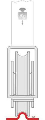 Torrolle mit U-Profil, Typ 337-120, verzinkt, Ø 117mm