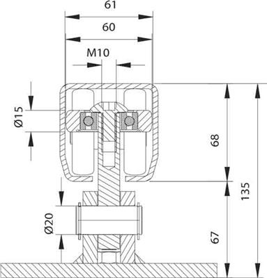 Rollenbock, verzinkt, 5-rädrig, bis 600kg