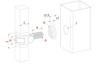 Torband G-ORNAM27, feuerverzinkt, verstellbar, M27