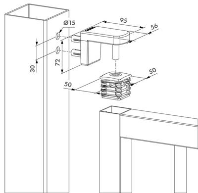 90°-Torband NOSEHINGE-I, 2-fach verstellbar