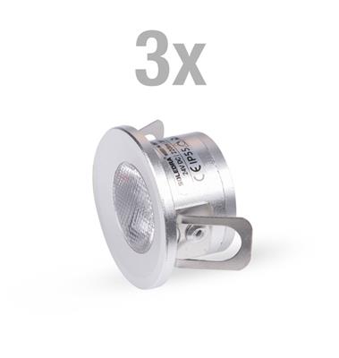 LED-Einbauleuchte, Ø 28mm, 3000K warmweiß, SOLEDRA - 3er-Set