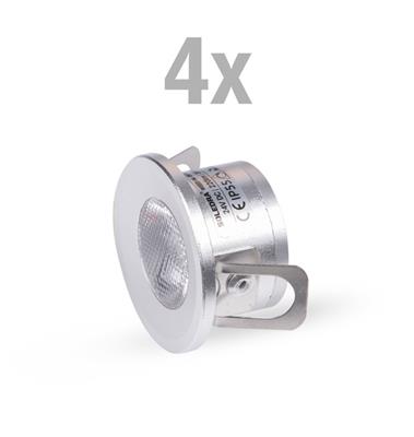 LED-Einbauleuchte, Ø 28mm, 3000K warmweiß, SOLEDRA - 4er-Set