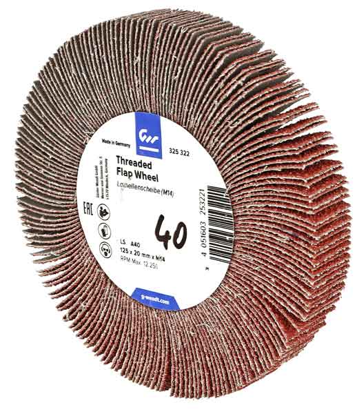 Winkelschleifmop M14, Ø125mm, Korn 40