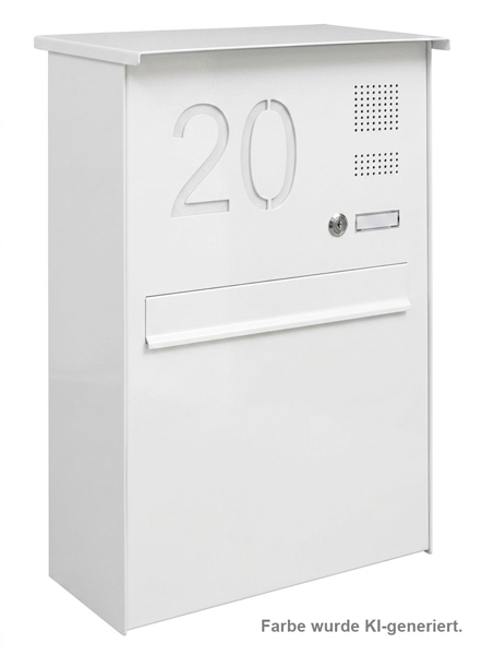 Zaunbriefkasten FRISCO mit Funktionsfeld und Hausnummer, RAL9016
