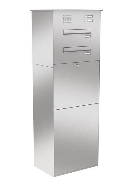 KNOBOX PRO 14Z mit 2 Brief- und 1 Funktionskasten - Edelstahl gebürstet