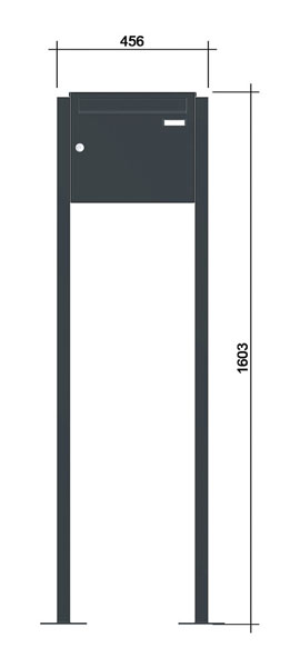 Freistehende Briefkastenanlage ´1' -zAoF- Stahlblech RAL7016/9016