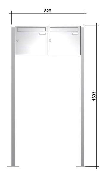 Freistehende Briefkastenanlage ´2' -zAoF- Edelstahl
