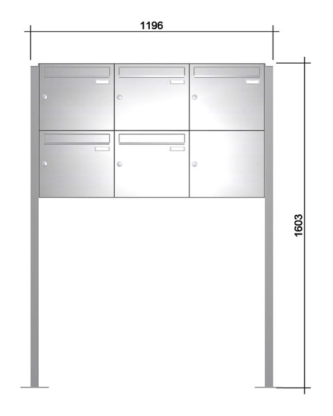 Freistehende Briefkastenanlage ´5´ -zAoF-  Edelstahl