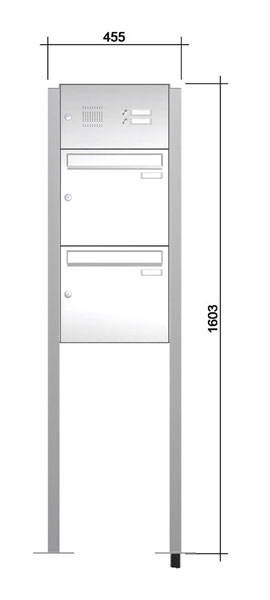 Freistehende Briefkastenanlage ´2´ -zAmF- Edelstahl