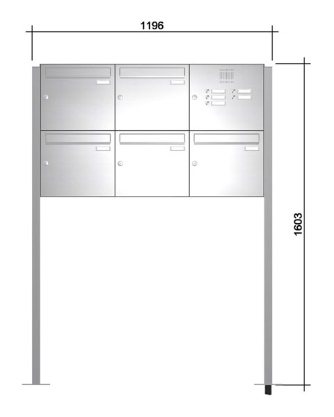 Freistehende Briefkastenanlage ´5´ -zAmF- Edelstahl