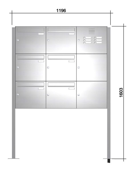 Freistehende Briefkastenanlage ´6´ -zAmF- Edelstahl