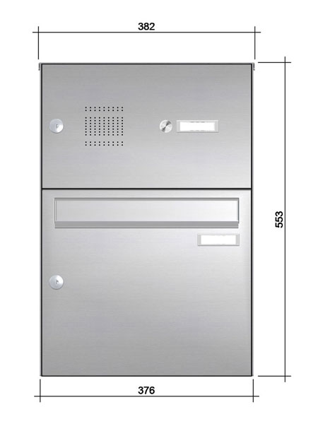 Aufputz-Briefkastenanlage ´1´ -mF- Edelstahl