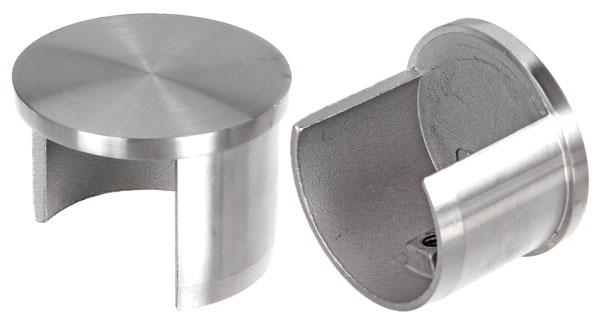 Endkappenpaar V2A, flach, für Nutrohr 48,3x1,5mm