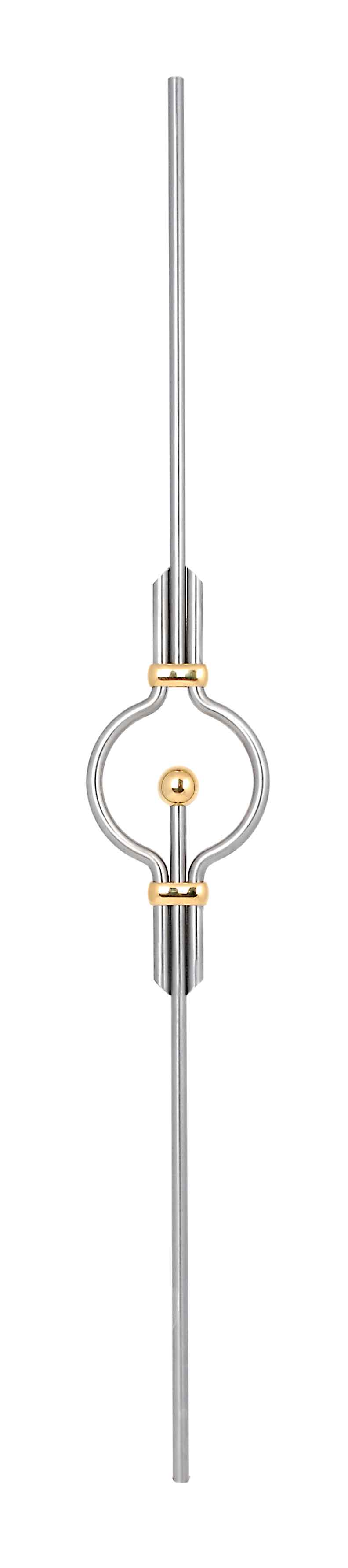 *Designstab V2A, Typ GE 15, mit 1 Kreis-Element teilvergoldet