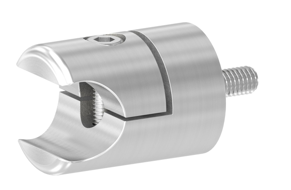 Halter V2A für Blecheinfassprofile 18mm, mit flachem Anschluss