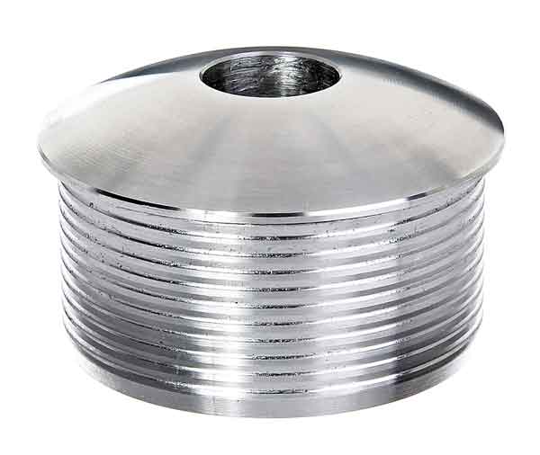 Endkappe V2A mit langem Bund, oval, für Rohr 42,4x2,0mm