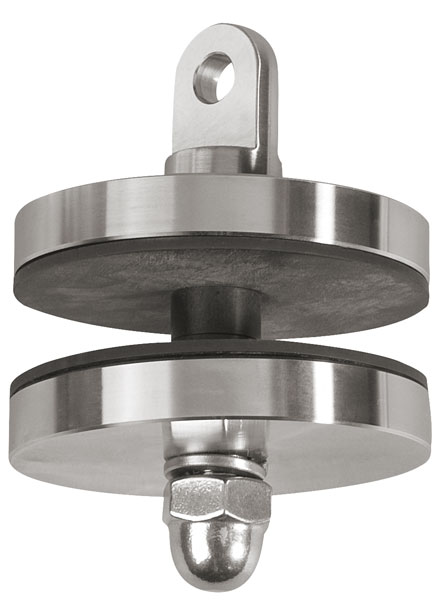 Glasplattenhalterung, V2A, Typ 1929 - mit Öse, für Glas 13,52mm