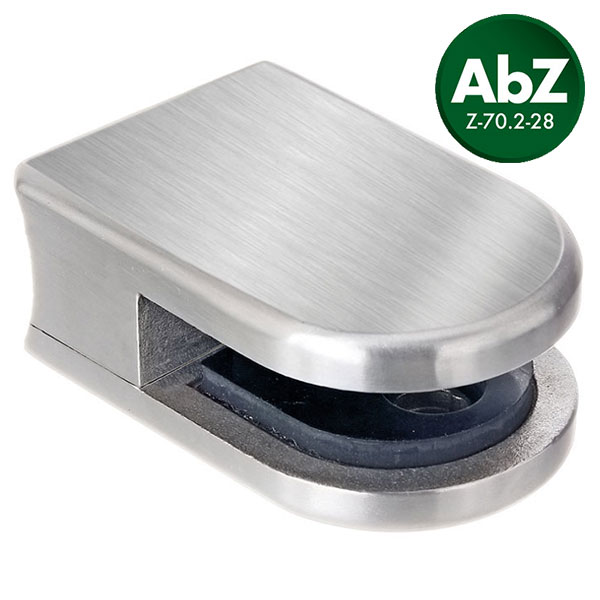 *Glasklemme halbrund für Ø 38-48mm, VA-Finish versiegelt, für 8,00mm/8,76mm
