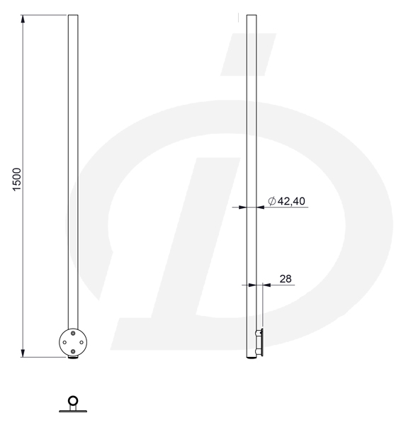 Rundpfosten V2A für seitliche Montage - ohne Bohrungen