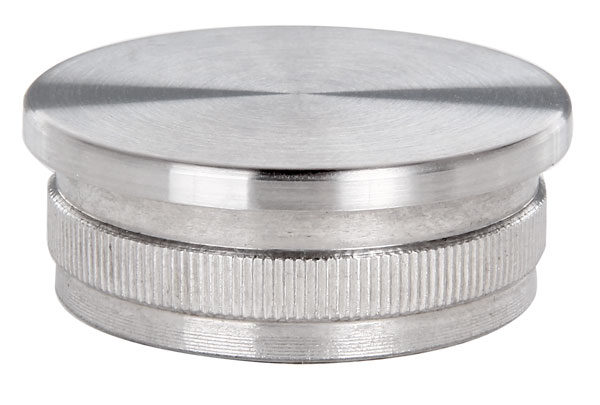 Endkappe V2A, hohl/gegossen, flach, für Rohr 42,4x1,8mm