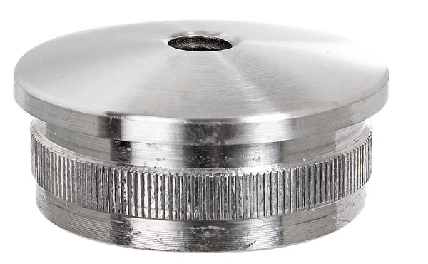 Endkappe V2A, hohl/gegossen, oval mit M8, für Rohr 42,4x1,8mm