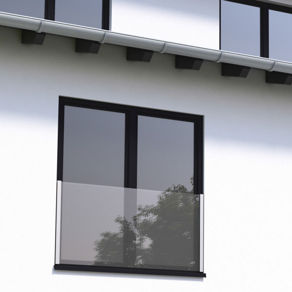 SKYFORCE SLIM, unbehandelt für Top Montage, für Glasstärken 10-11mm, Höhe 900mm