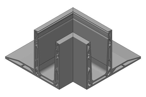 Trans Level 3620 Innenecke, natur eloxiert, für Bodenmontage