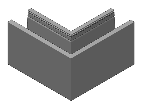 Trans Level 3620 Außenecke, unbehandelt, für Bodenmontage