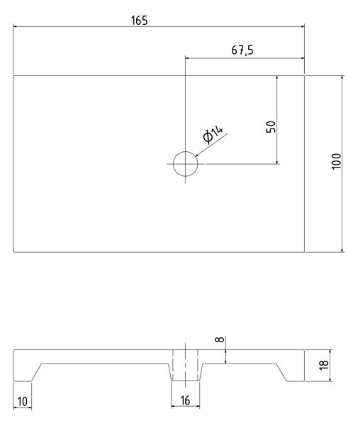 TURBOFLEX-Distanzstück, unbehandelt, passend für Profile Typ 3620