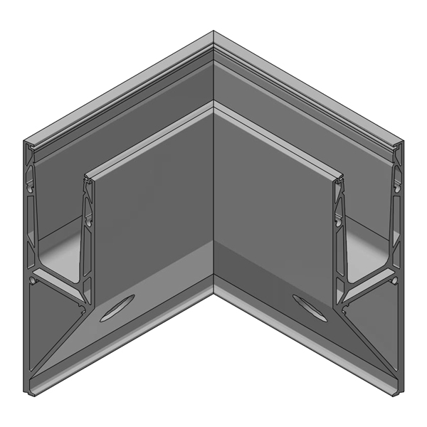 Trans Level 3621 Innenecke, natur eloxiert, für Seitenmontage