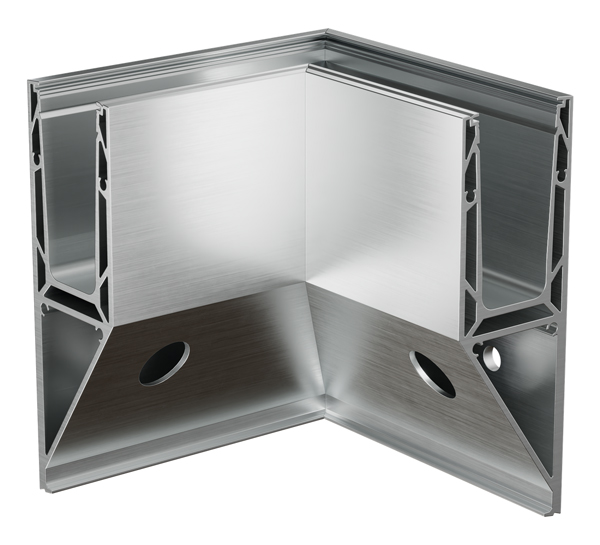 Trans Level 3621 Innenecke, natur eloxiert, für Seitenmontage