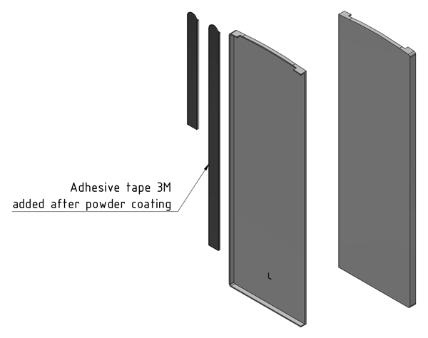 Trans Level 3621 Endkappe links, unbehandelt, Verwendung ohne Abdeckleiste