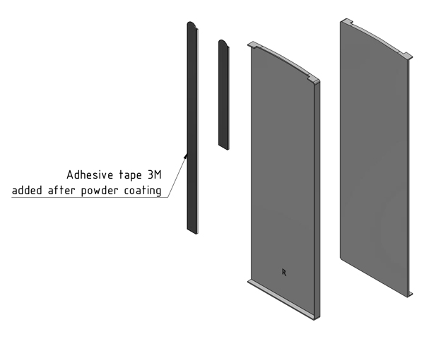 Trans Level 3621 Endkappe rechts, unbehandelt, Verwendung ohne Abdeckleiste