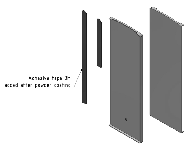 Trans Level 3621 Endkappe rechts, unbehandelt, Verwendung mit Abdeckleiste