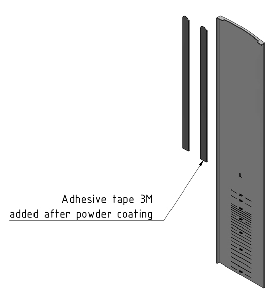 Trans Level 3621 Endkappe links, unbehandelt, Verwendung mit Abdeckleiste - für Treppen