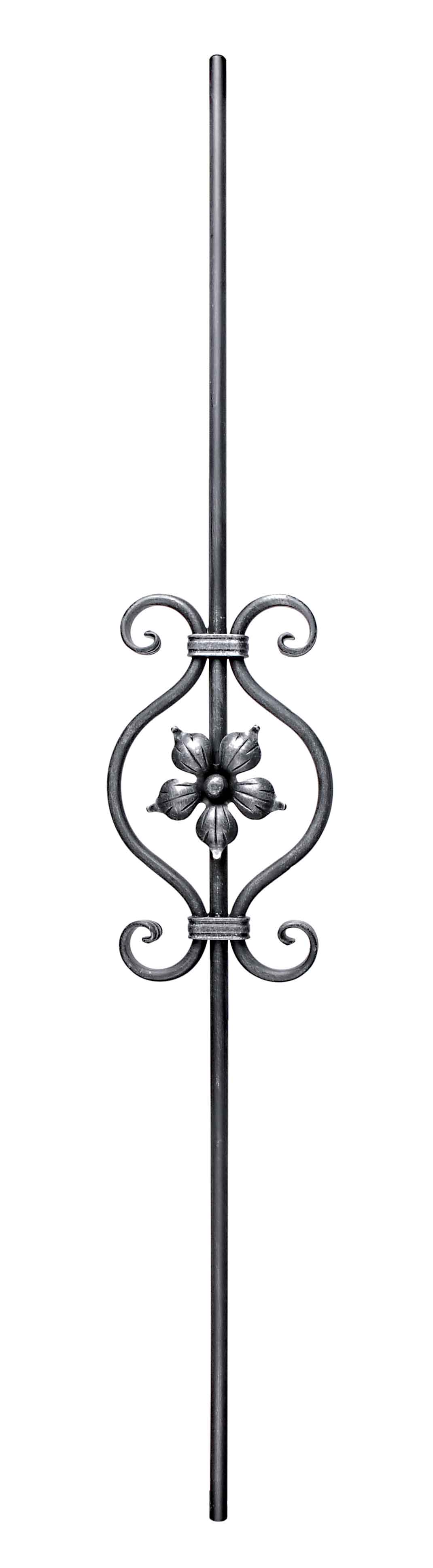 Geländerstab mit Blumenornament, Stab Ø 12mm