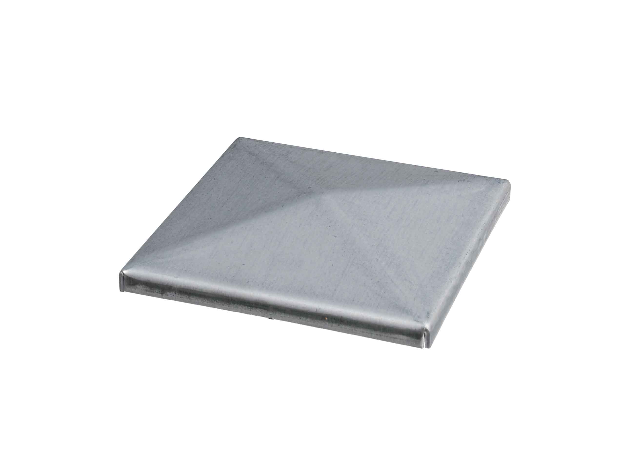 100 x 100 mm Pfostenkappe aus Stahl Pyramide hoher Rand 